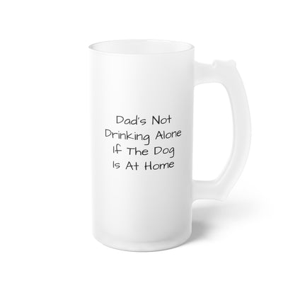 Dad And Dog Frosted Glass Beer Mug