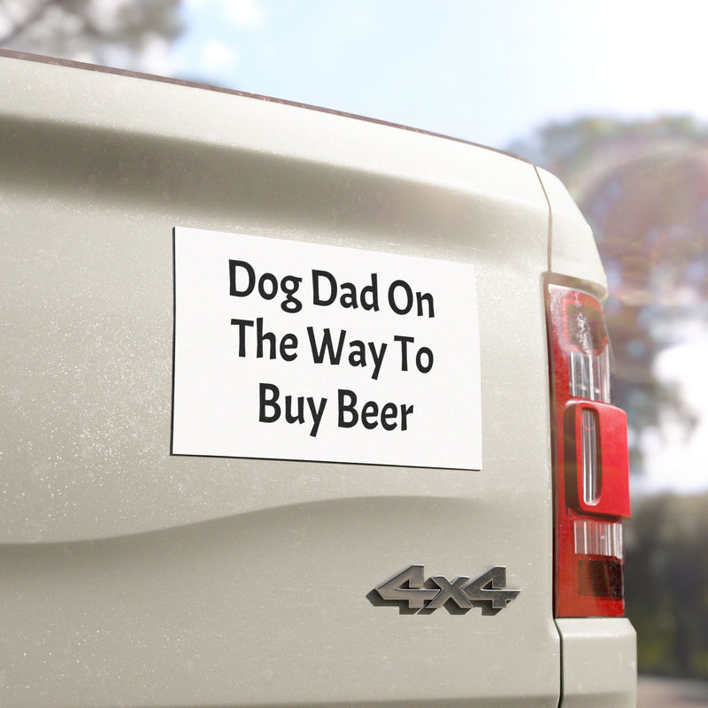 Dog Dad Buying Beer Car Magnet