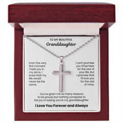 Granddaughter Cross Necklace with Ball Chain