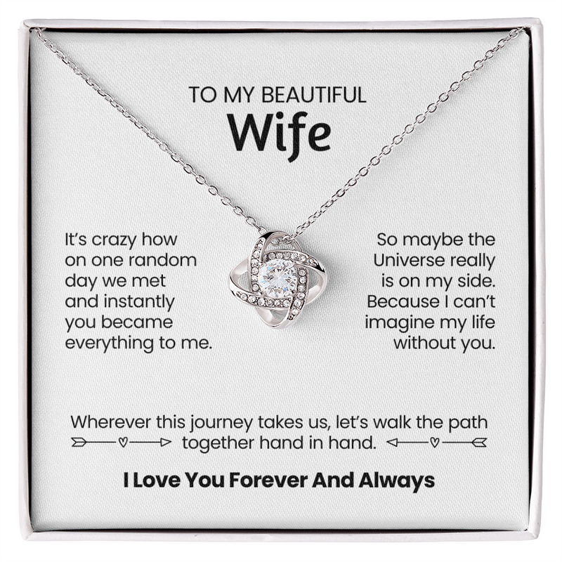 To My Beautiful Wife Love Knot Necklace W2