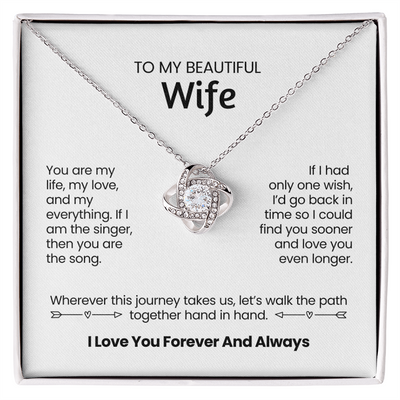 To My Beautiful Wife Love Knot Necklace W1