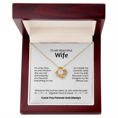 To My Beautiful Wife Love Knot Necklace W2