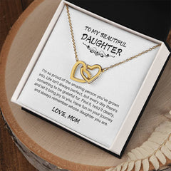 Inseparable Hearts Mom To Daughter Necklace W6