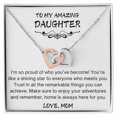 Inseparable Hearts Mom To Daughter Necklace W3