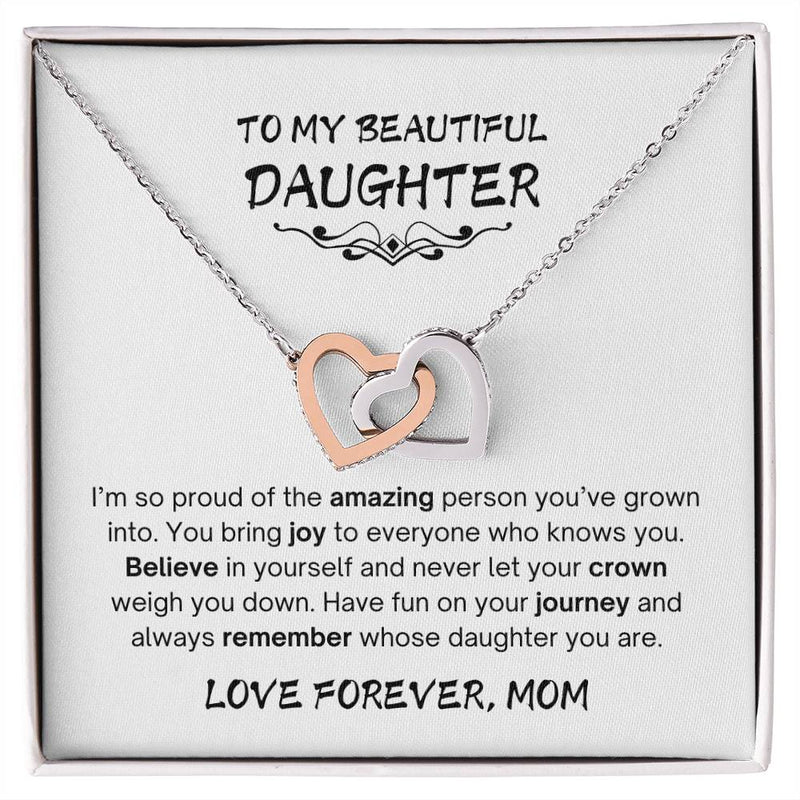 Inseparable Hearts Mom To Daughter Necklace W4