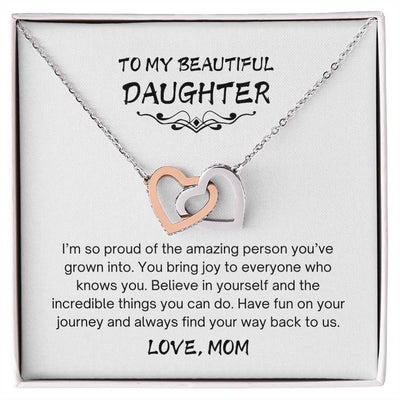 Inseparable Hearts Mom To Daughter Necklace W2