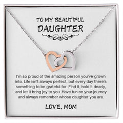 Inseparable Hearts Mom To Daughter Necklace W6