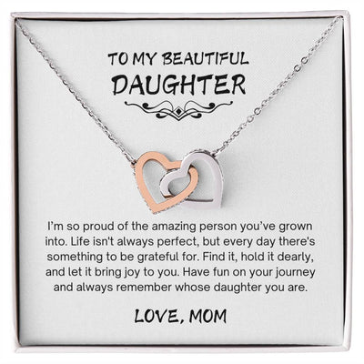 Inseparable Hearts Mom To Daughter Necklace W6