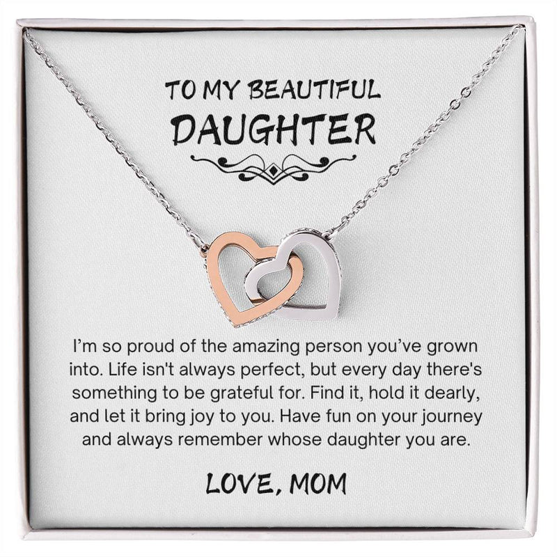 Inseparable Hearts Mom To Daughter Necklace W6