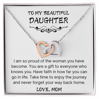 Inseparable Hearts Mom To Daughter Necklace W1