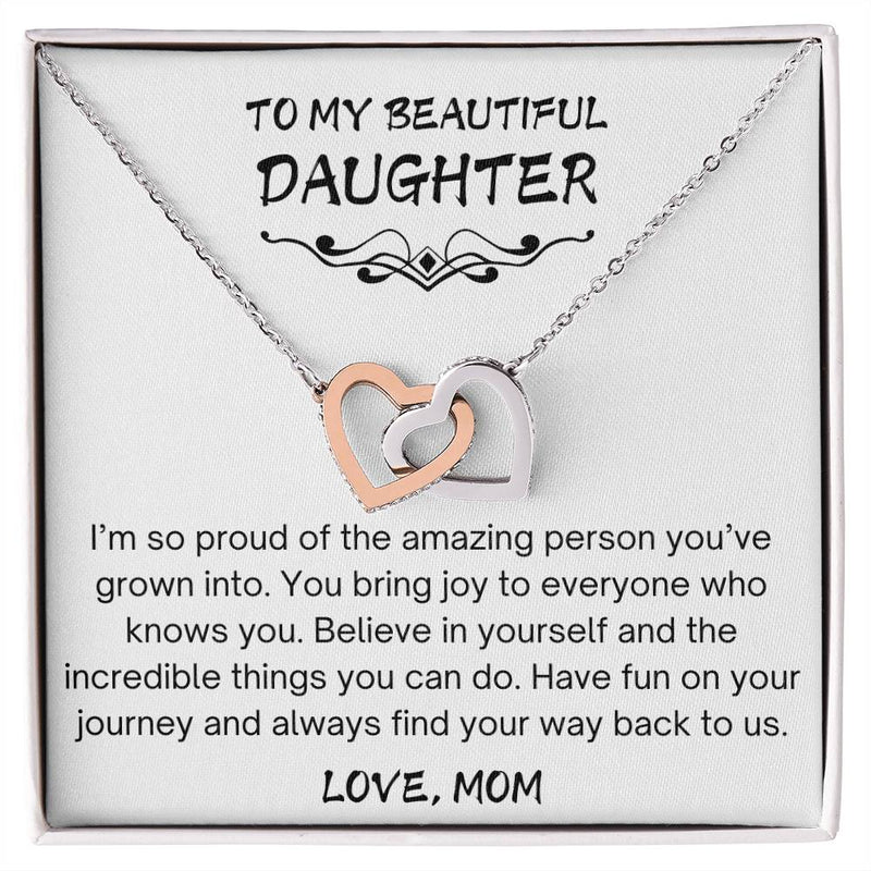 Inseparable Hearts Mom To Daughter Necklace W2