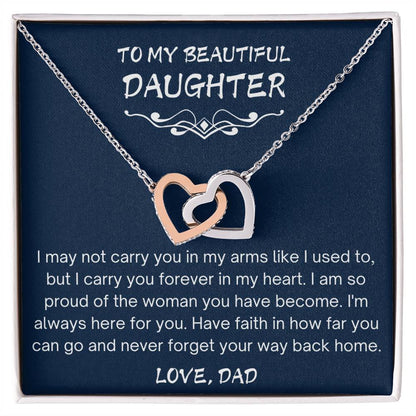 Inseparable Hearts Dad To Daughter Necklace B1