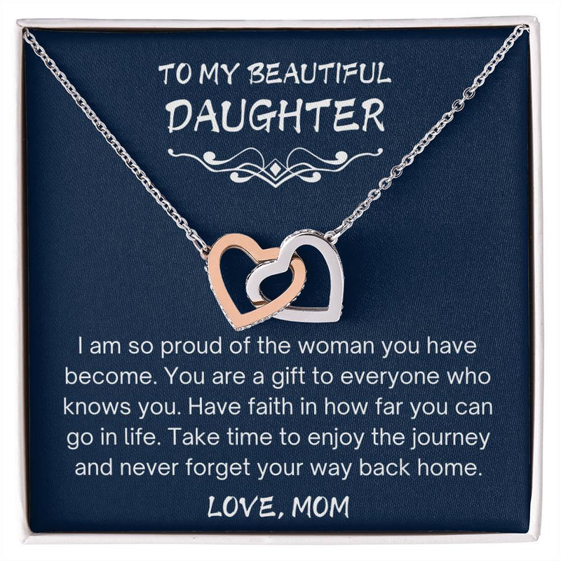 Inseparable Hearts Mom To Daughter Necklace B1