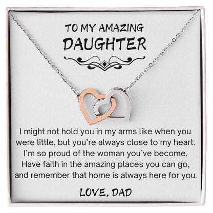 Inseparable Hearts Dad To Daughter Necklace W3