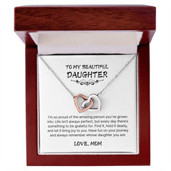 Inseparable Hearts Mom To Daughter Necklace W6