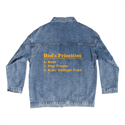 Dad's Priorities Denim Jacket