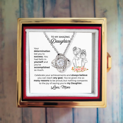 Love Knot Necklace with Rotating Rose Gift Box G2