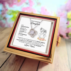Love Knot Necklace with Rotating Rose Gift Box G2