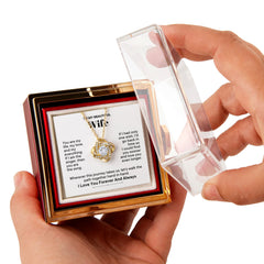 Love Knot Necklace with Rotating Rose Gift Box W1